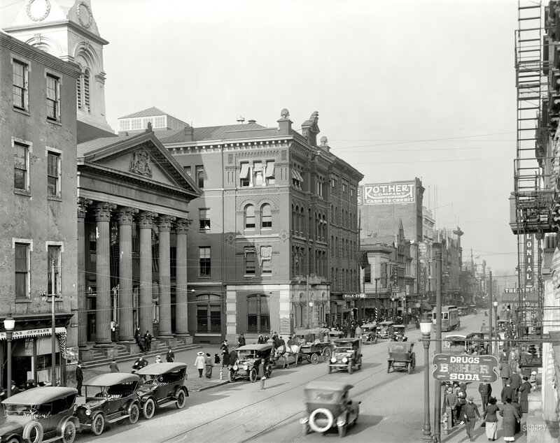 Historic street scene in New York City