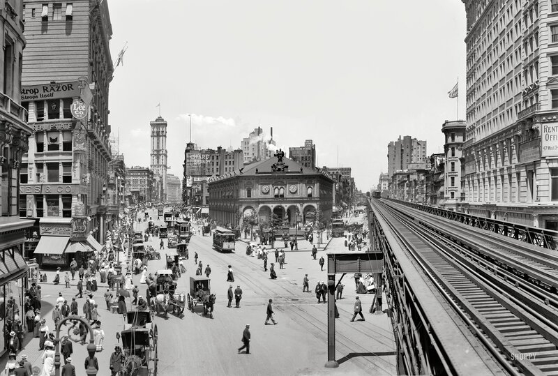 Historic street scene in New York City