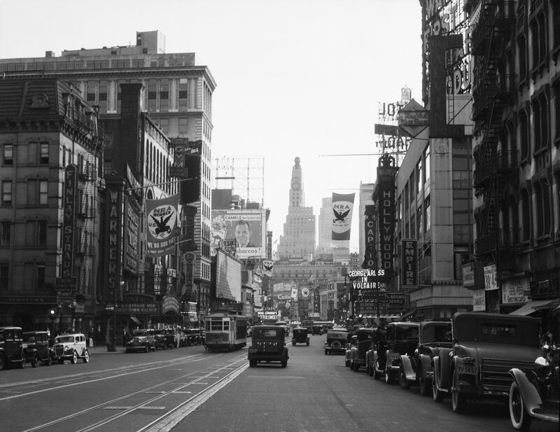 Historic street scene in New York City