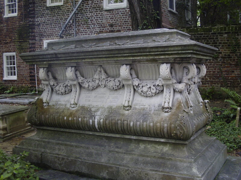 Historic tombstone in cemetery