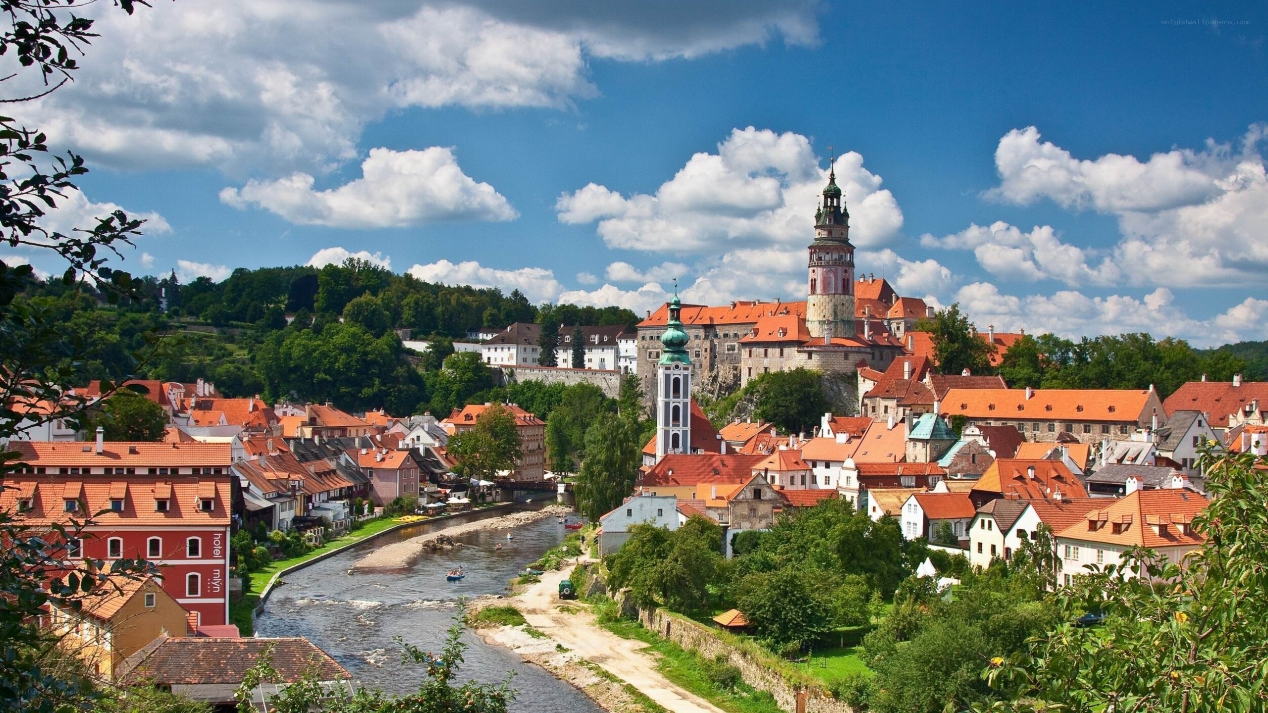 historic town by river