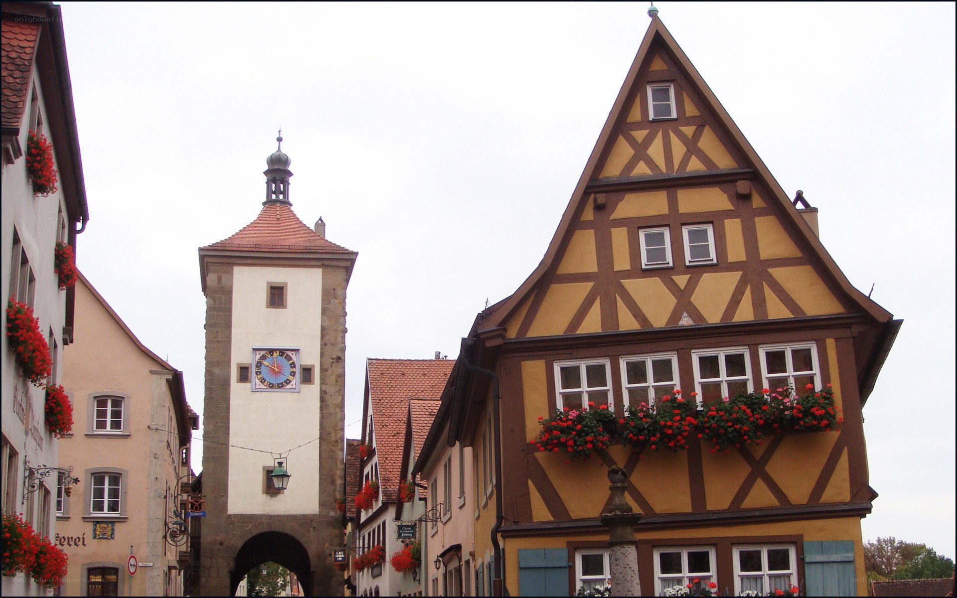 historic town square with clock tower
