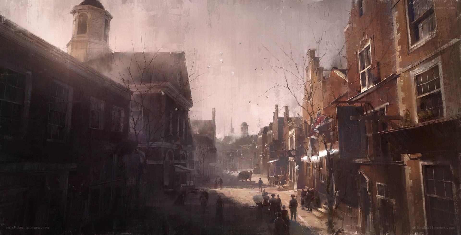 Historic town street scene