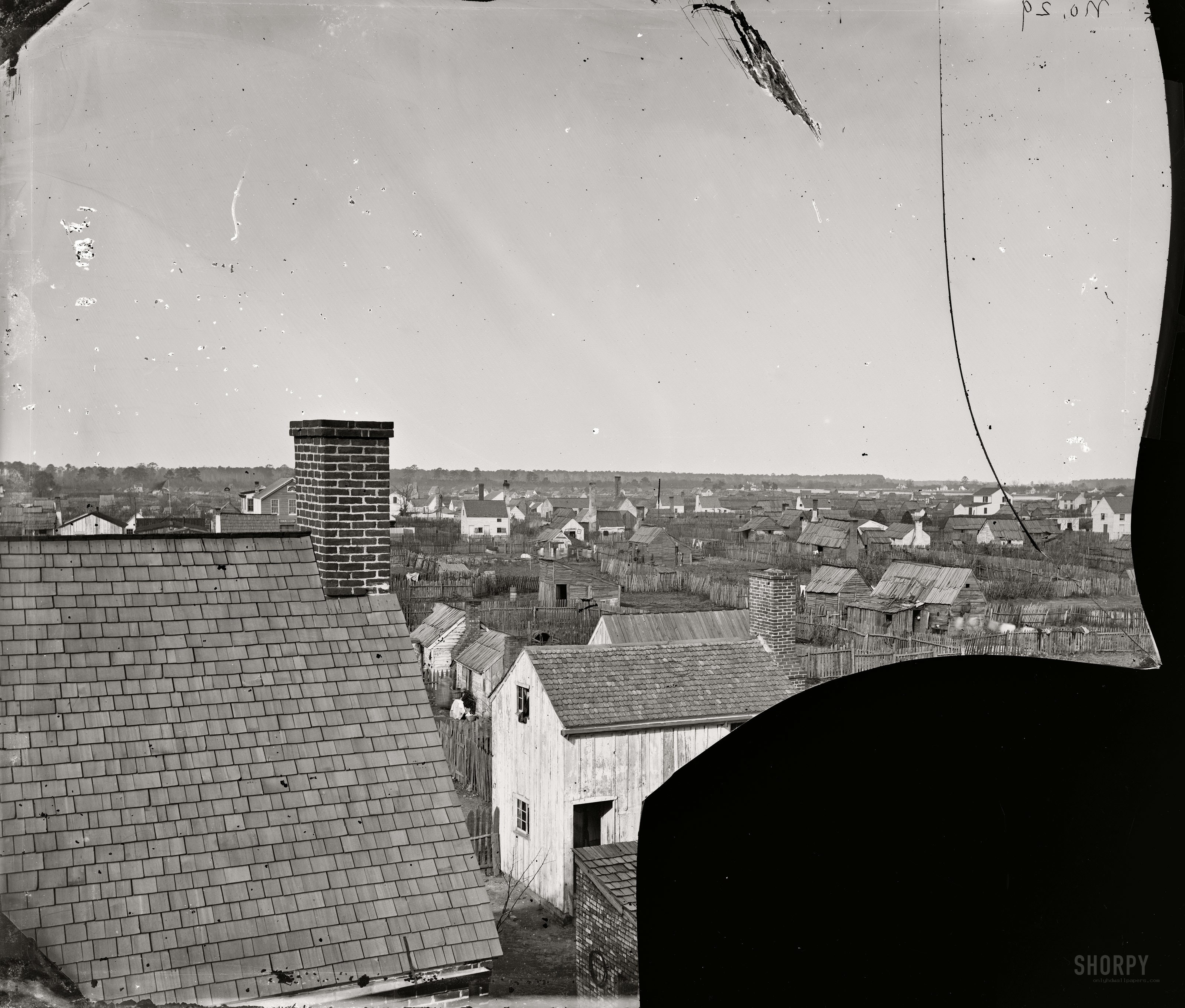 Historic town view from rooftop