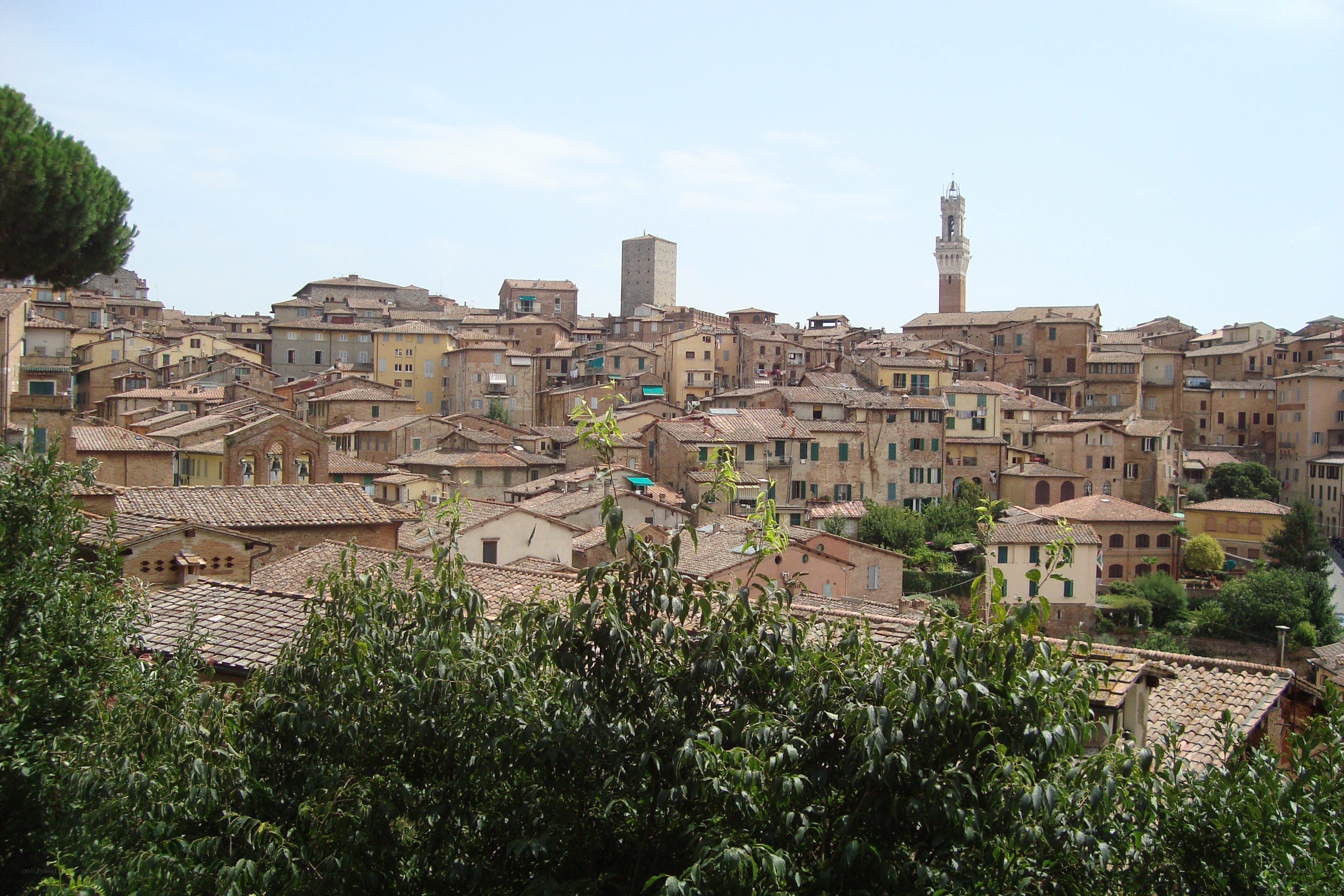 historic town with bell tower