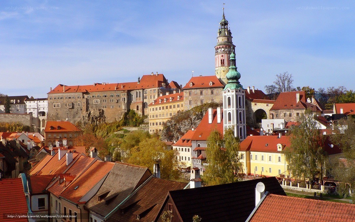 historic town with castle and church