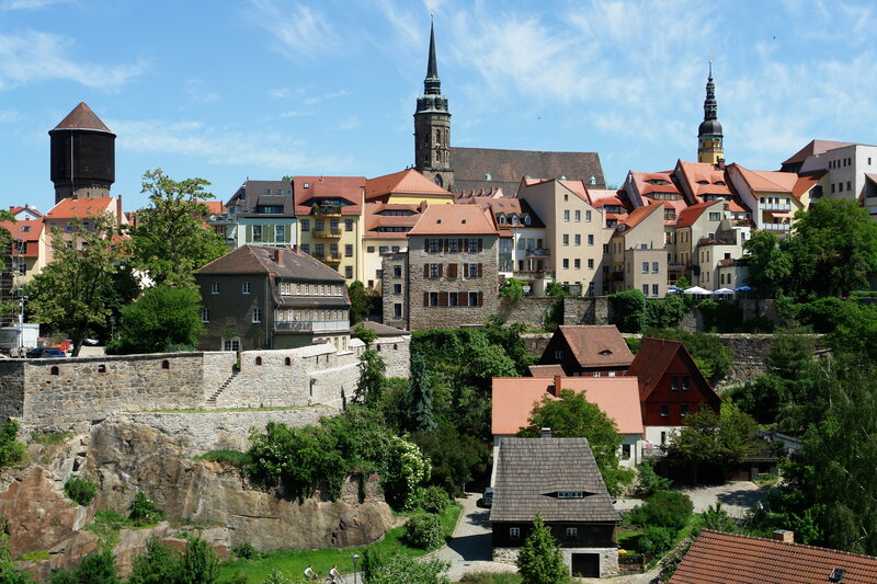 Historic town with church spires