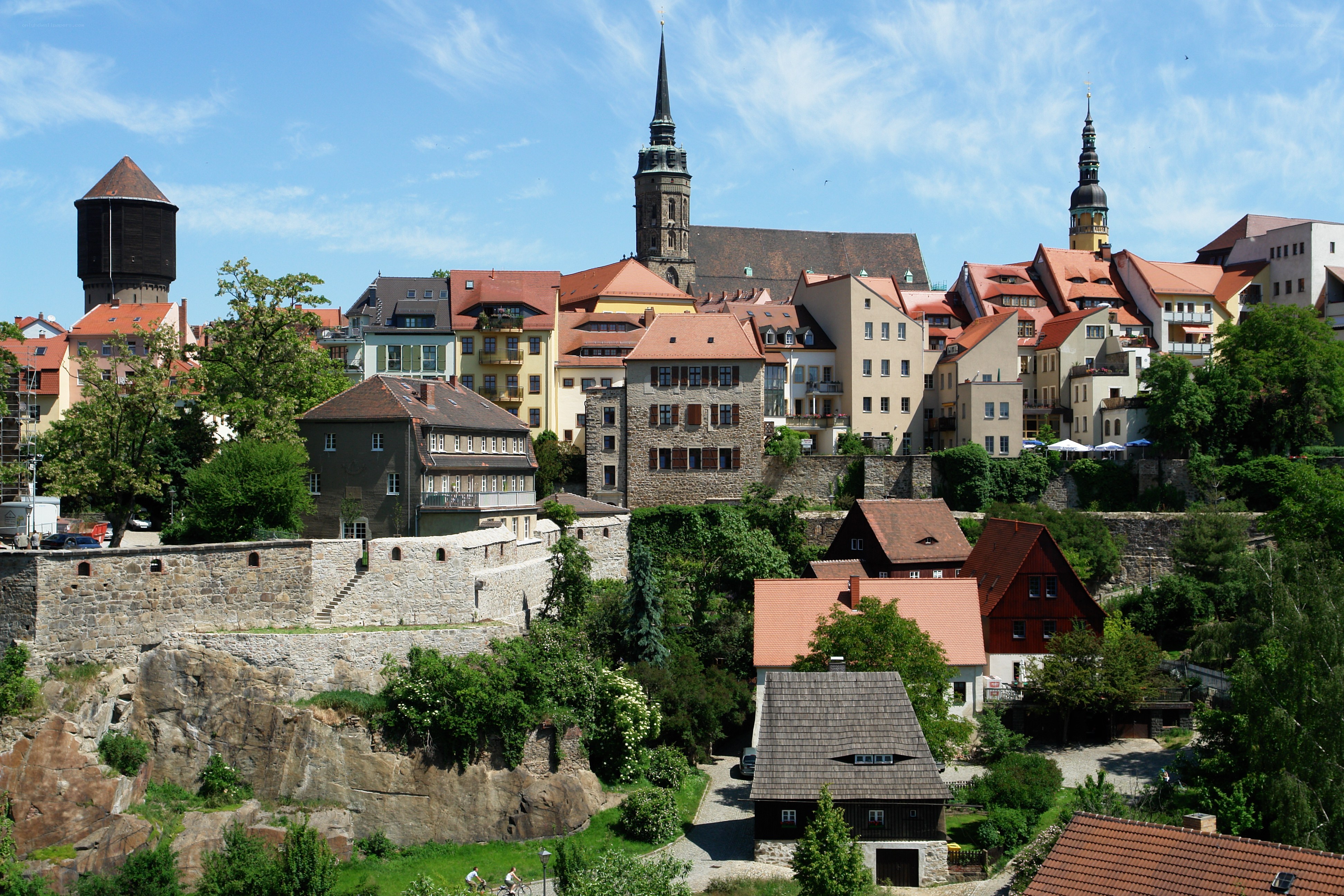 Historic town with church spires