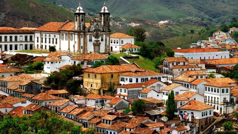 Historic Town with Church — White