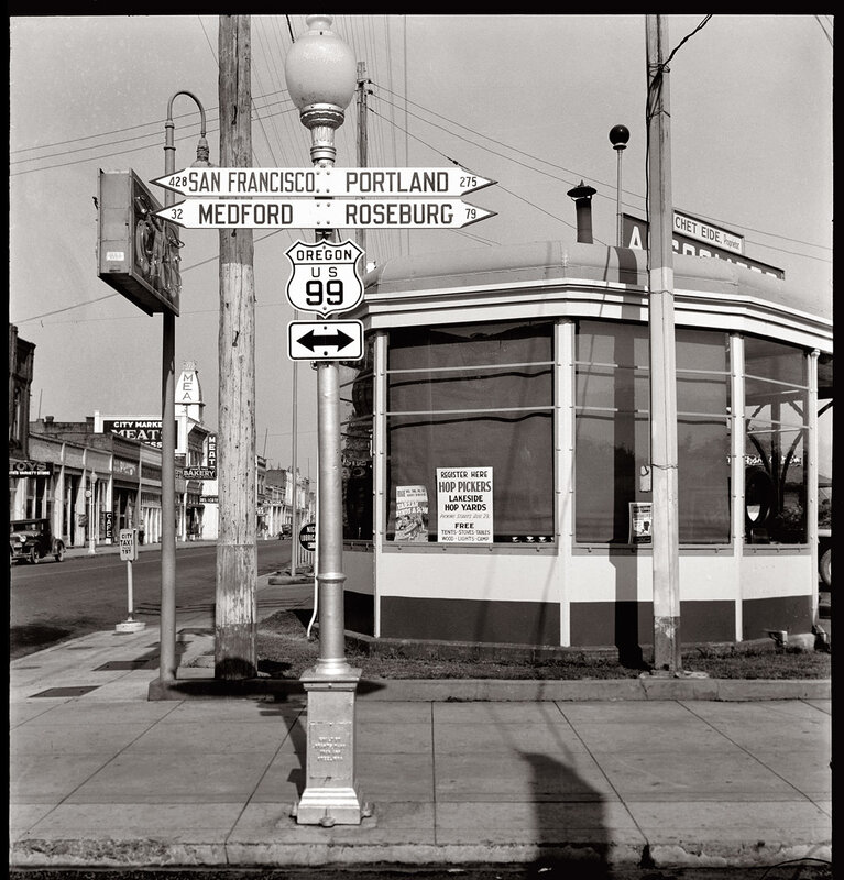 Historic US Route 99 sign in Oregon