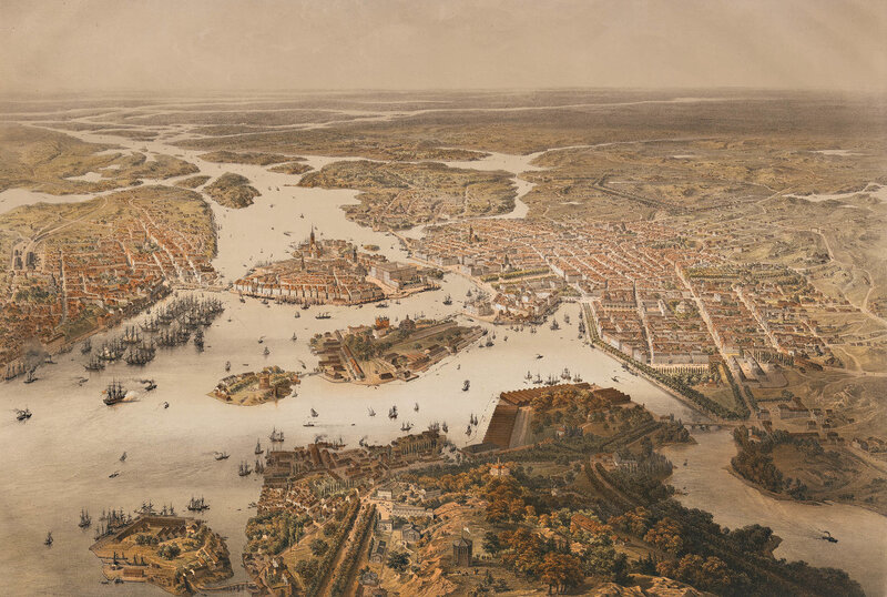 Historic view of Stockholm