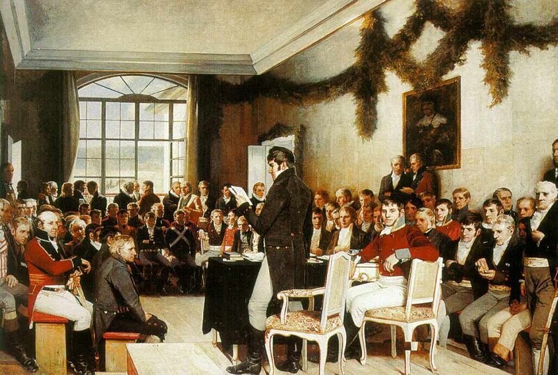 Historical assembly scene