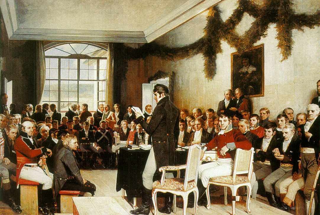 Historical assembly scene