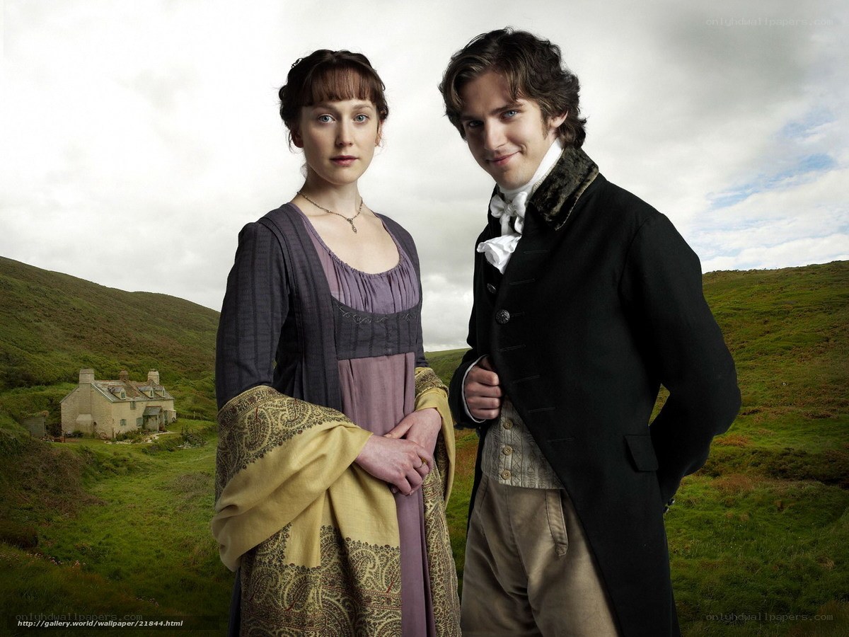 Historical couple in countryside