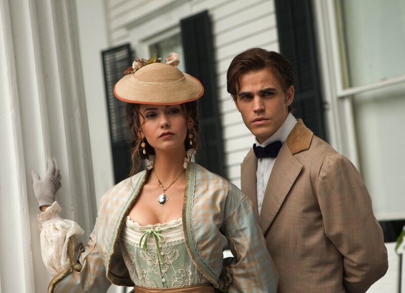 Historical couple in period attire