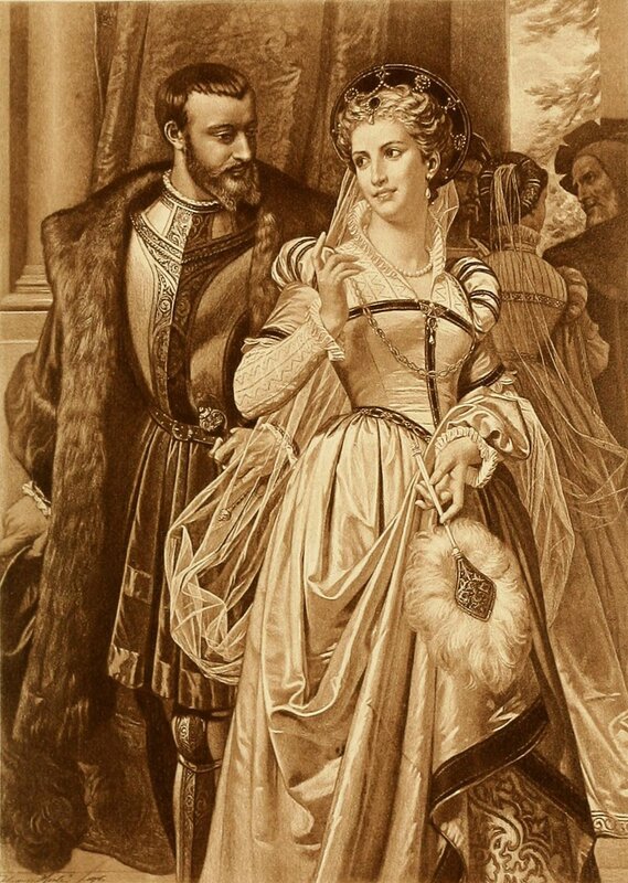 Historical couple in period attire