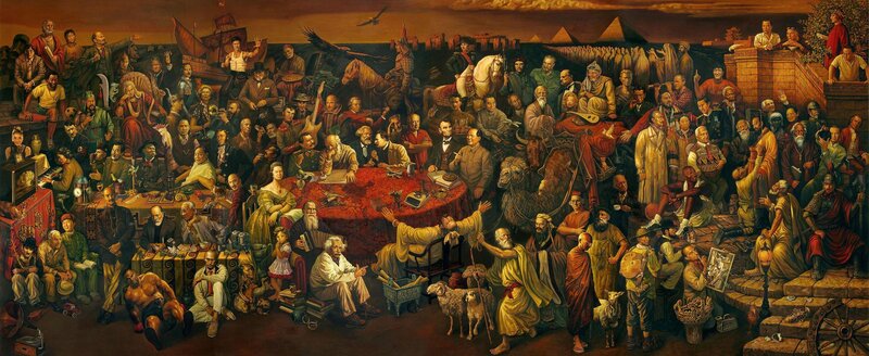Historical figures gathering