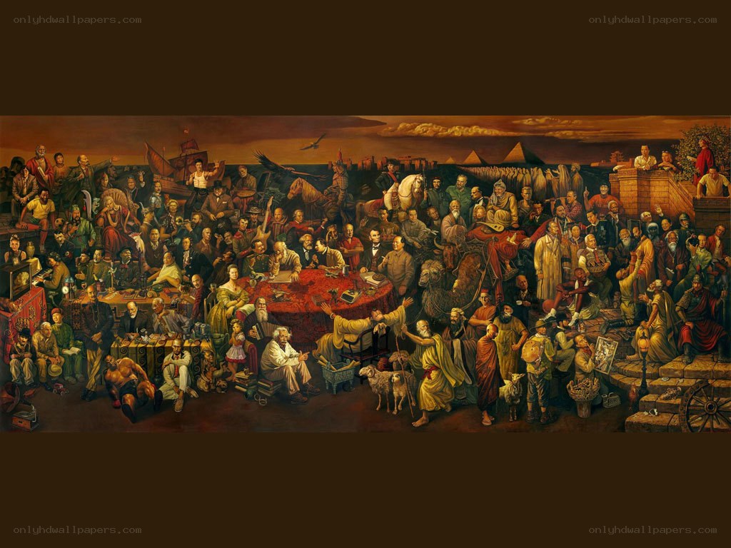 Historical figures gathering