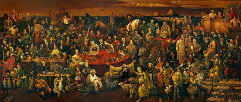 Historical figures gathering