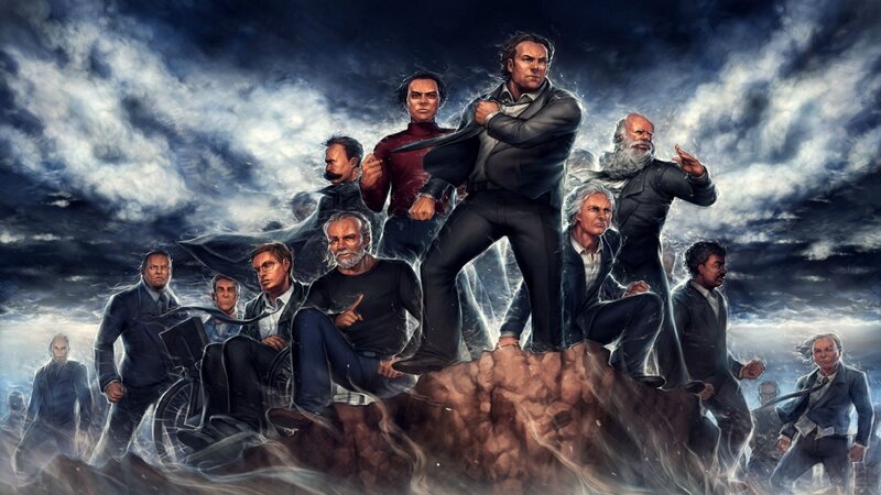 historical figures in dramatic scene