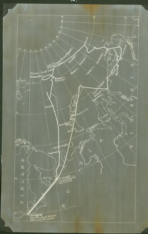 Historical flight route map