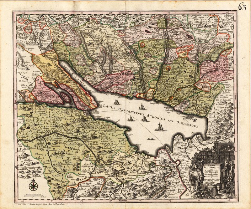 Historical map of Bodensee region