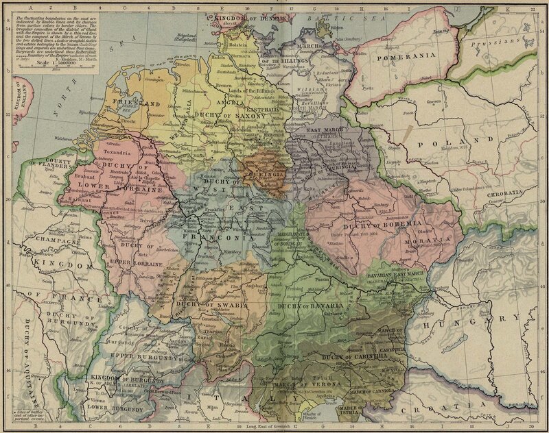 Historical map of Central Europe