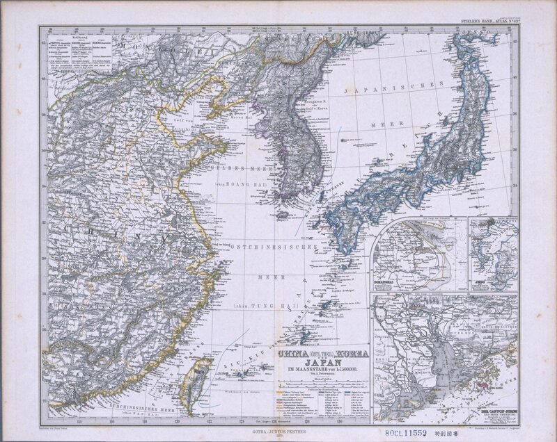 Historical map of China and Japan