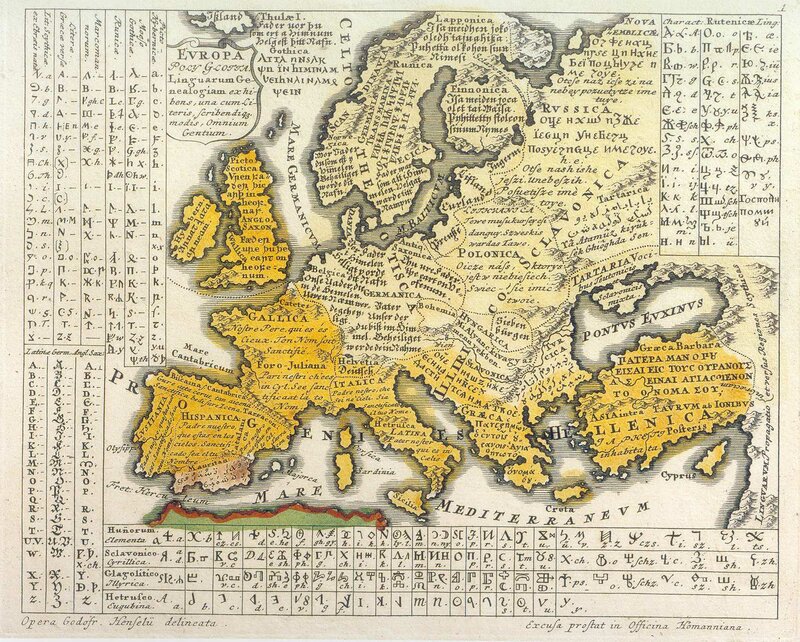 Historical map of Europe and surrounding regions