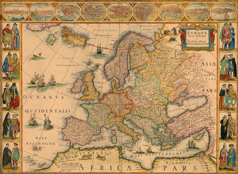 Historical Map of Europe — Yellow