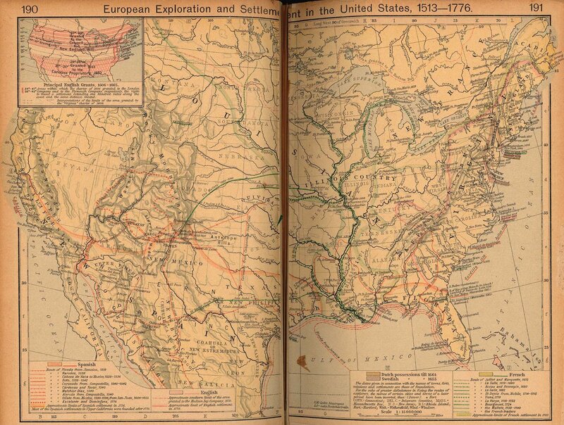 Historical map of European exploration