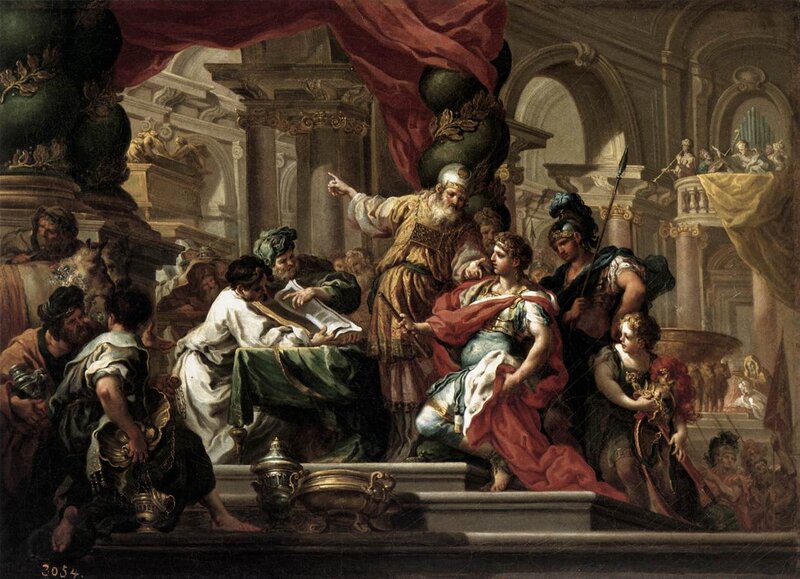 Historical painting of a court scene