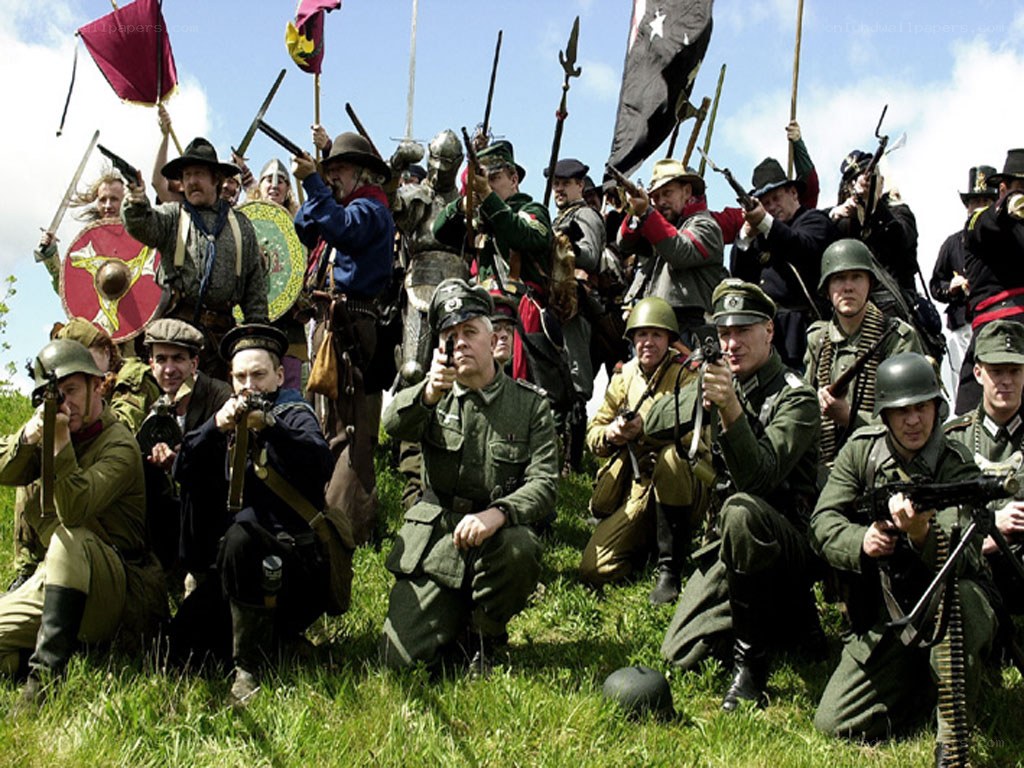 Historical reenactment soldiers
