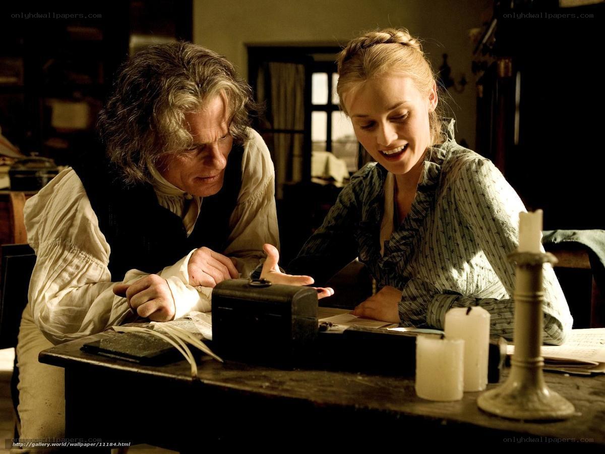 Historical scene with two people