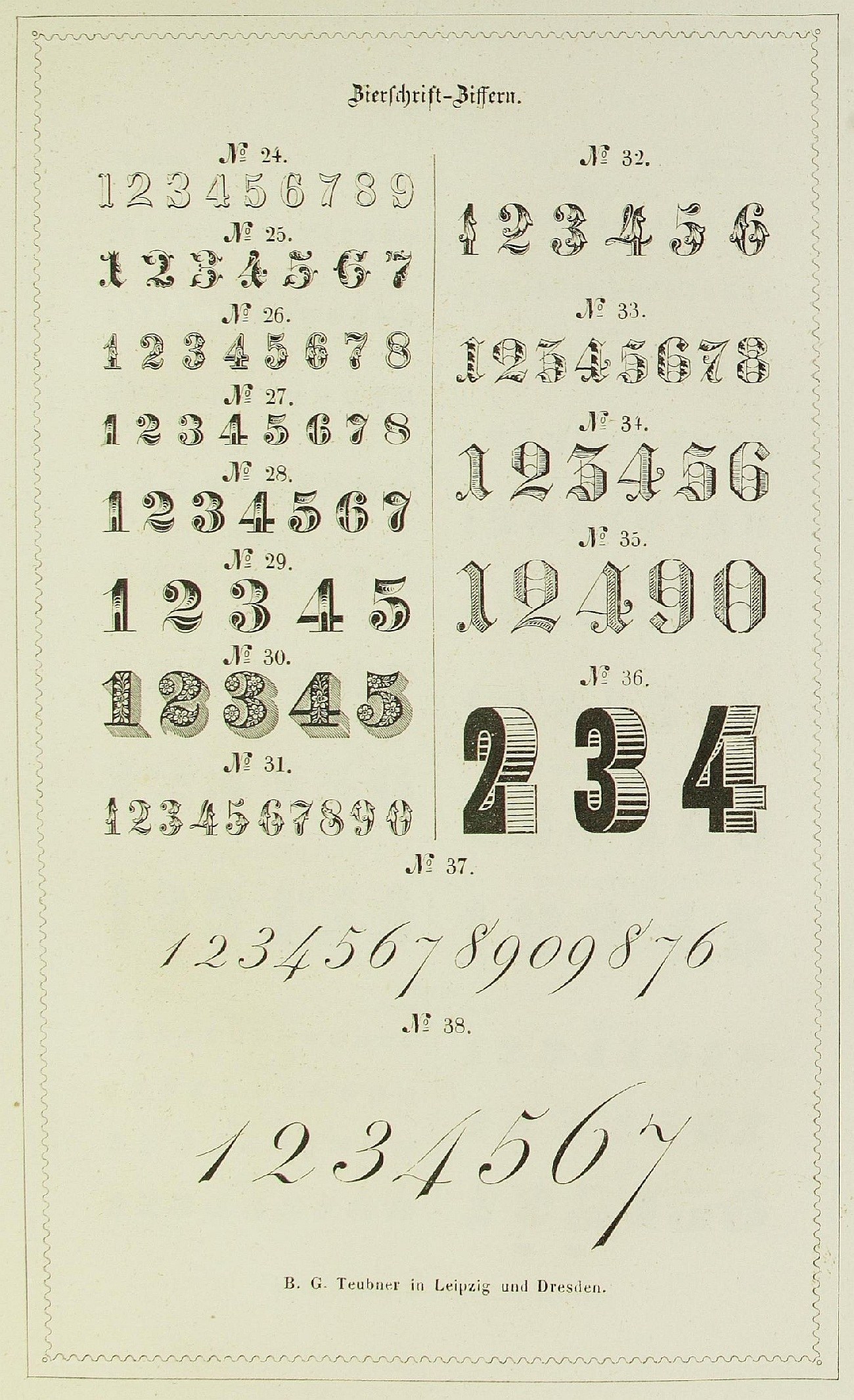 Historical typeface specimen sheet