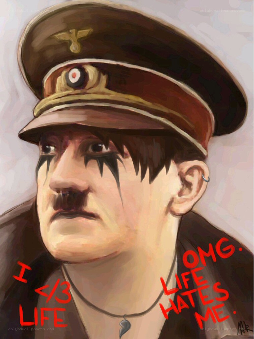 Hitler parody with makeup