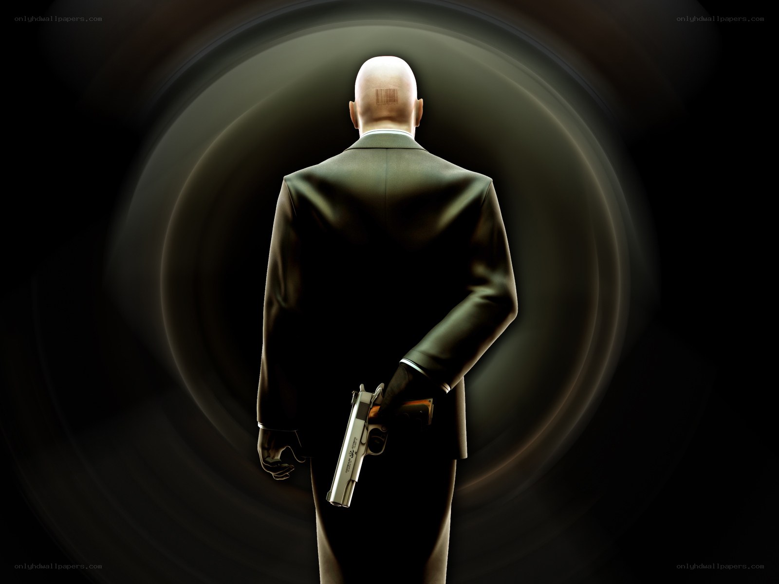 Hitman character from behind