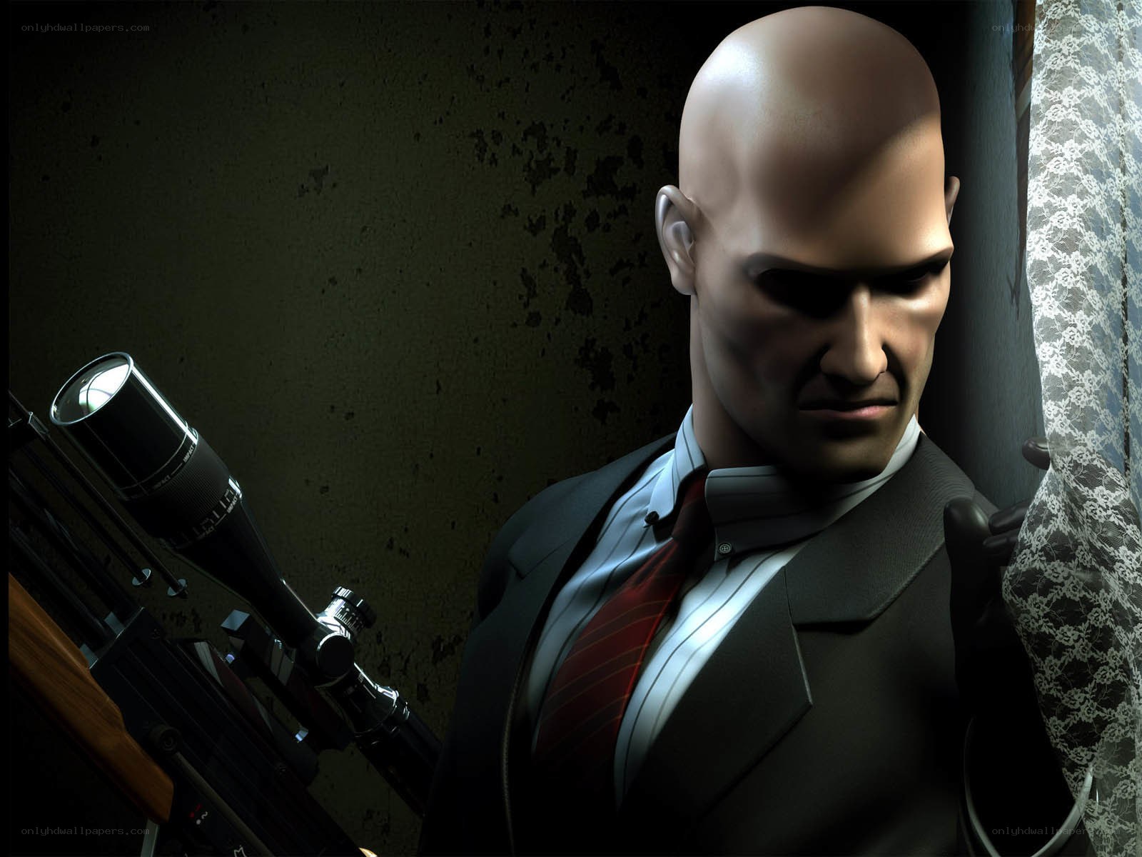 Hitman character with sniper rifle