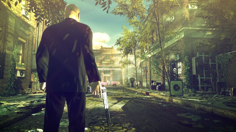 Hitman in a city alley
