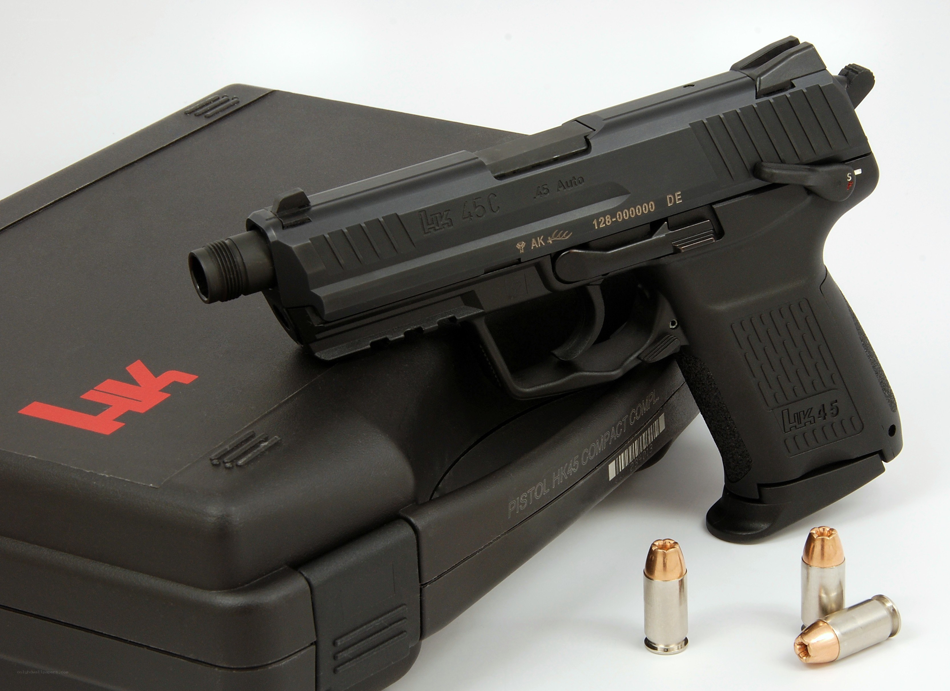 HK45C pistol with ammunition