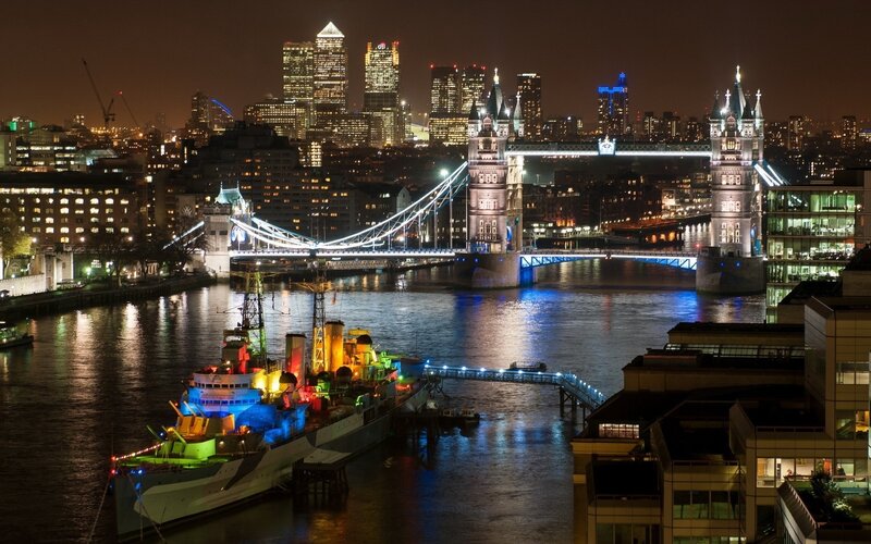 HMS Belfast Ship — Blue