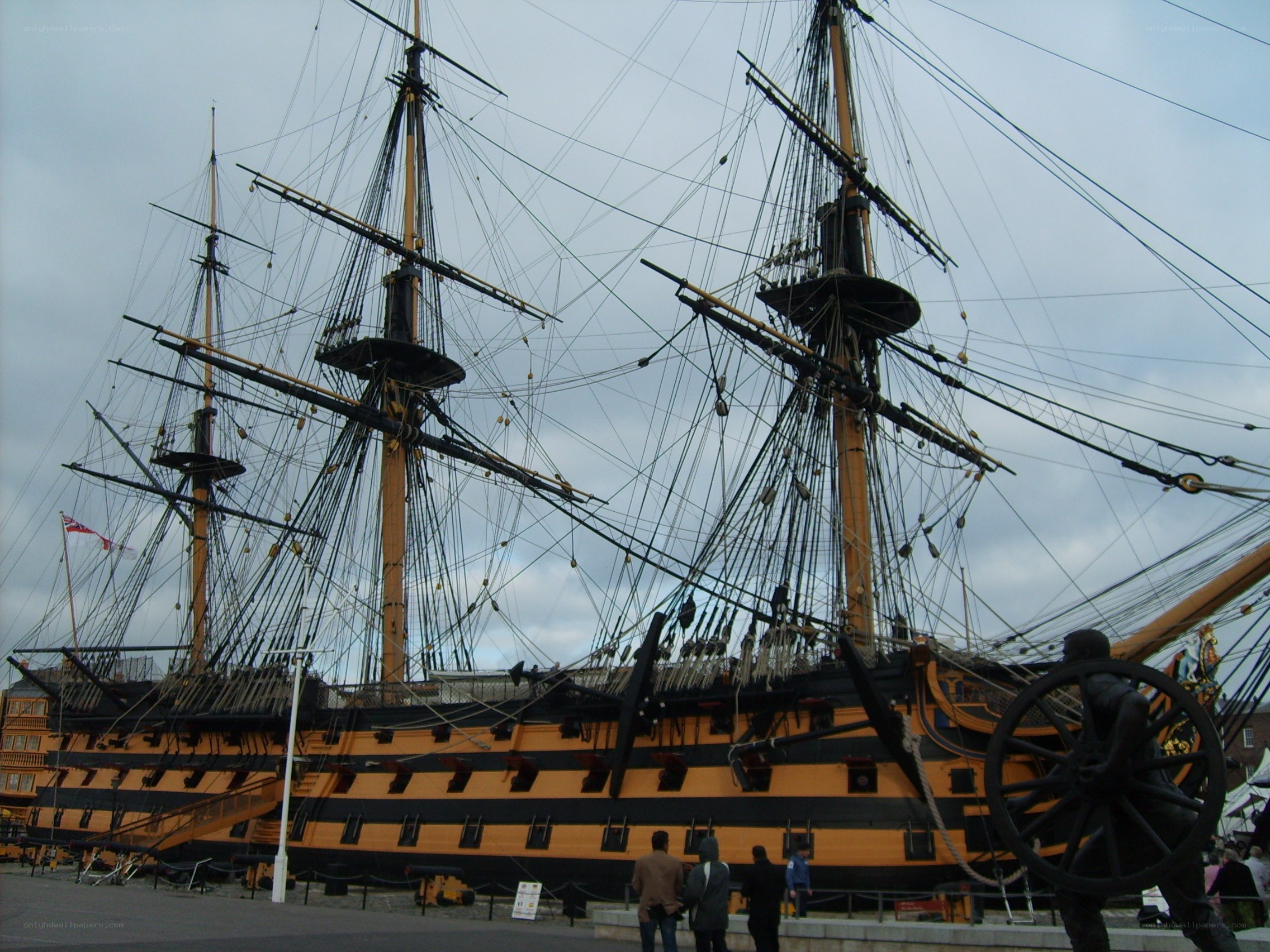 HMS Victory ship at dock
