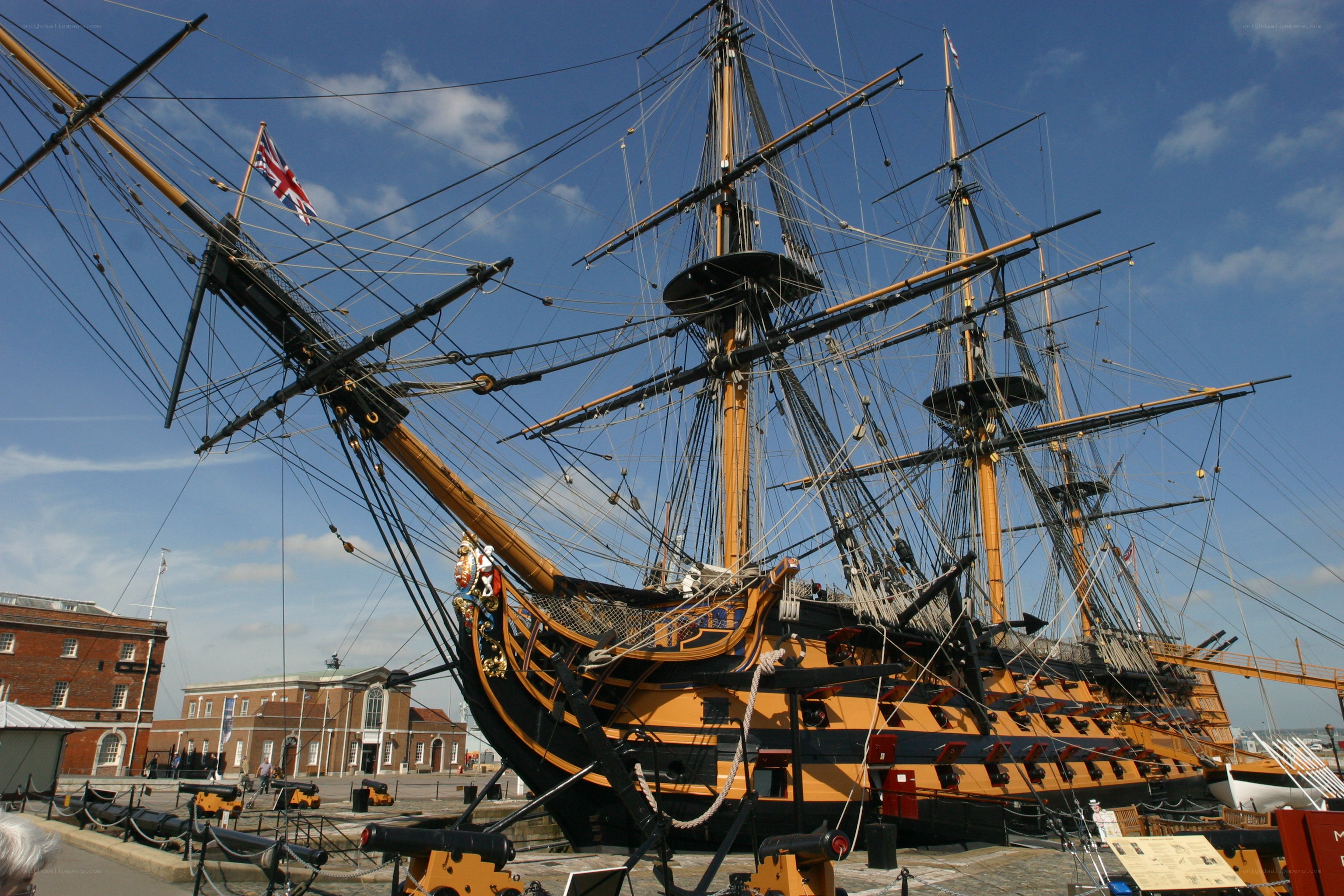 HMS Victory ship at dock