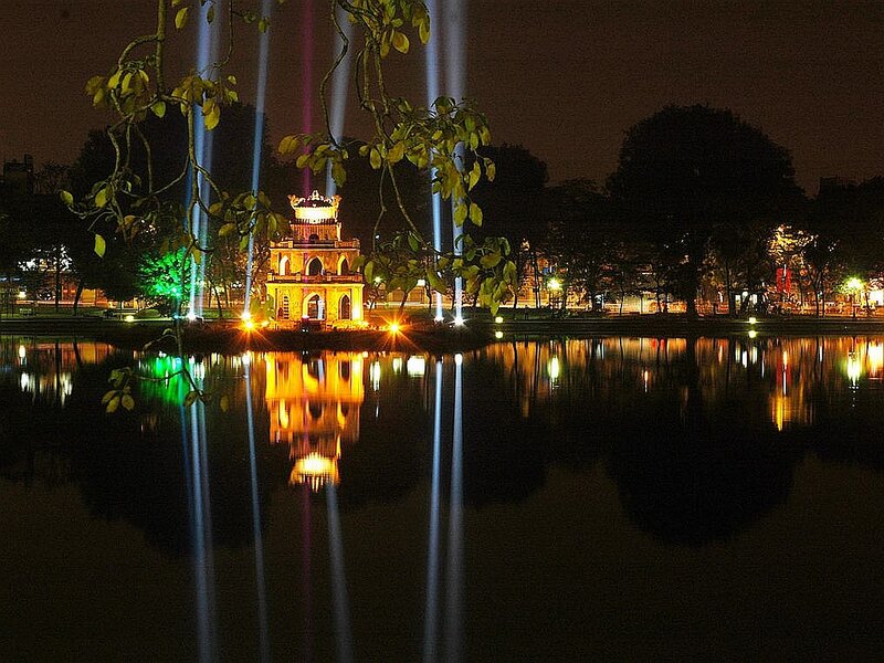 Hoa Binh Pagoda at Night