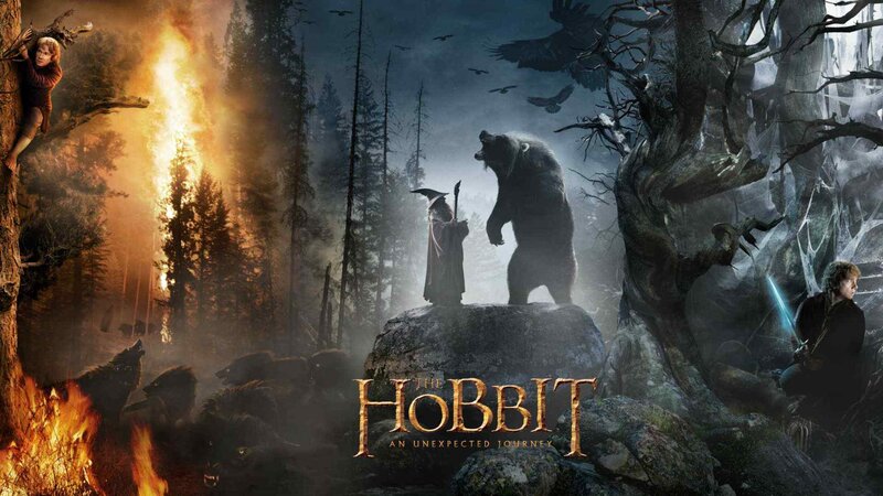 Hobbit and Bear in Forest