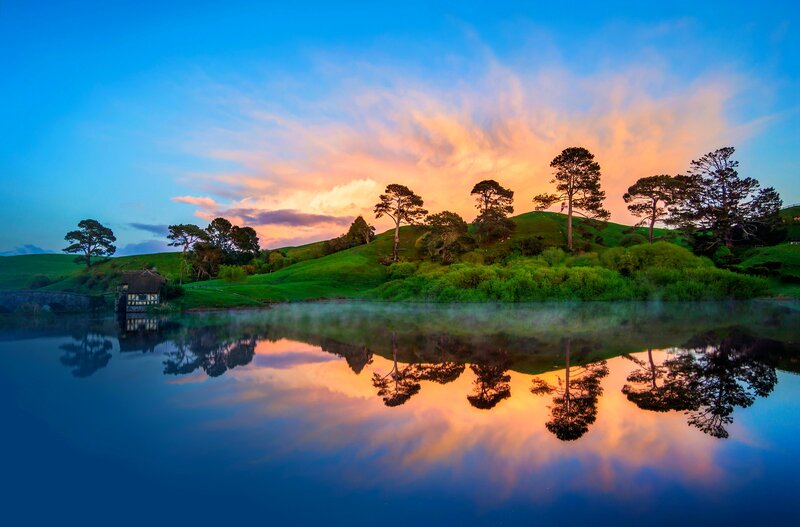 Hobbit House by Lake — Blue