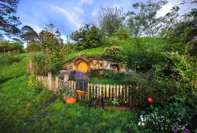 Hobbit House in Garden — Green, Serene, Afternoon, Photograph, Fence
