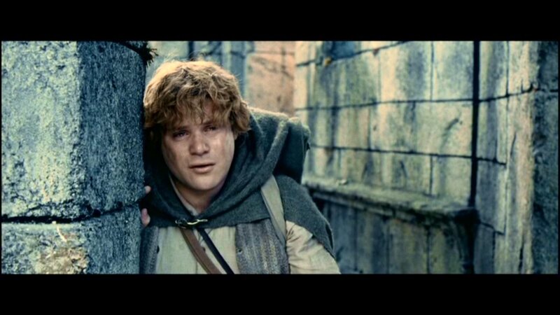 hobbit in stone corridor