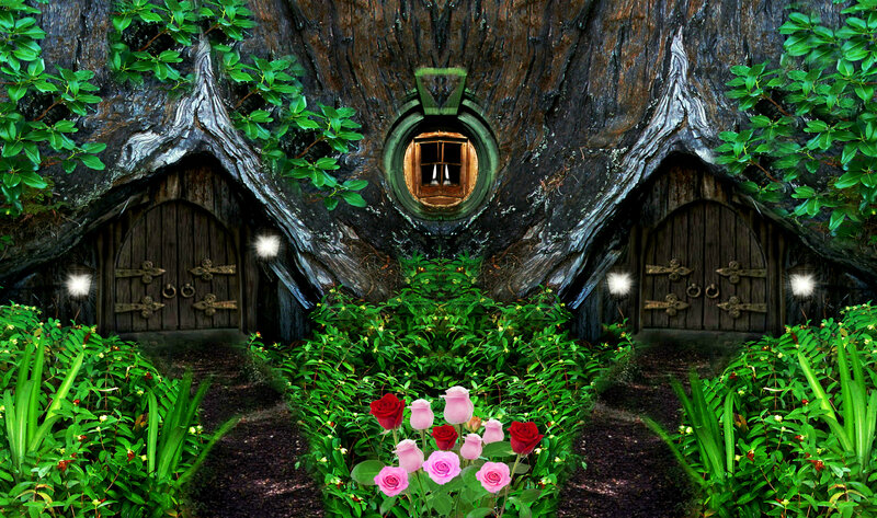 Hobbit-style Houses — Green, Serene, Afternoon