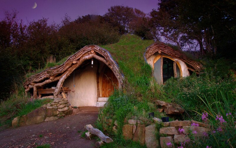 Hobbit-style Houses — Green, Serene